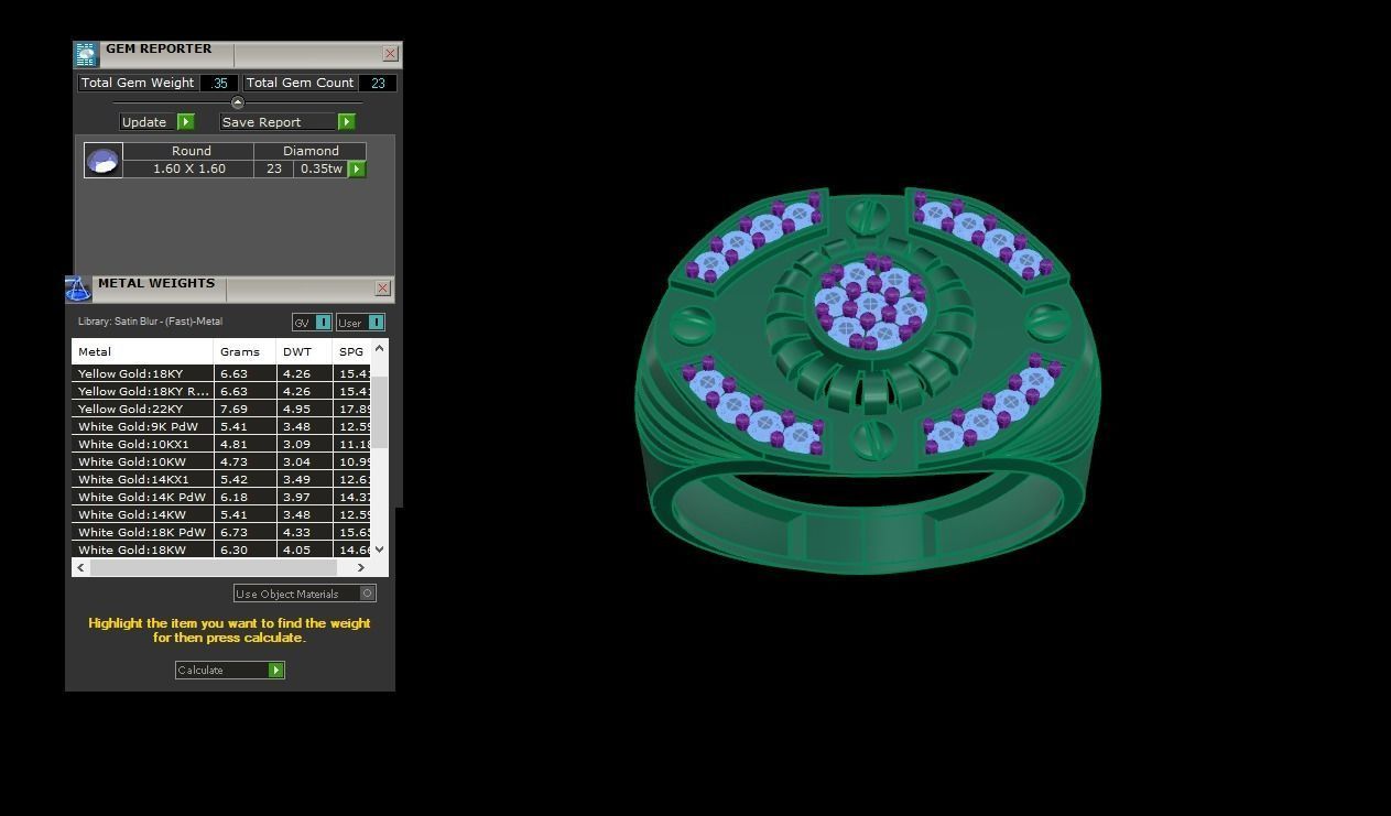 Men Groom Gents Diamond Ring 3dm stl obj mtl 3mf glb gltf 3D print model_4