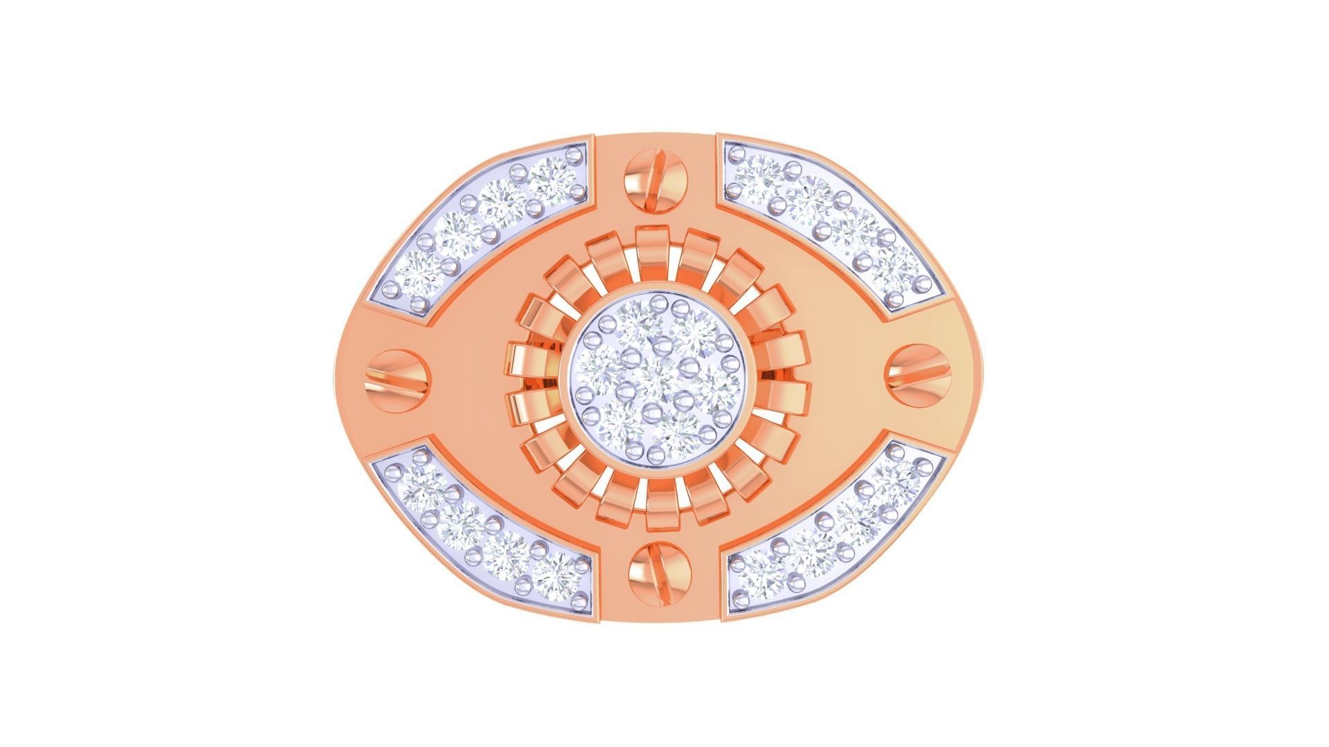 Men Groom Gents Diamond Ring 3dm stl obj mtl 3mf glb gltf 3D print model_6