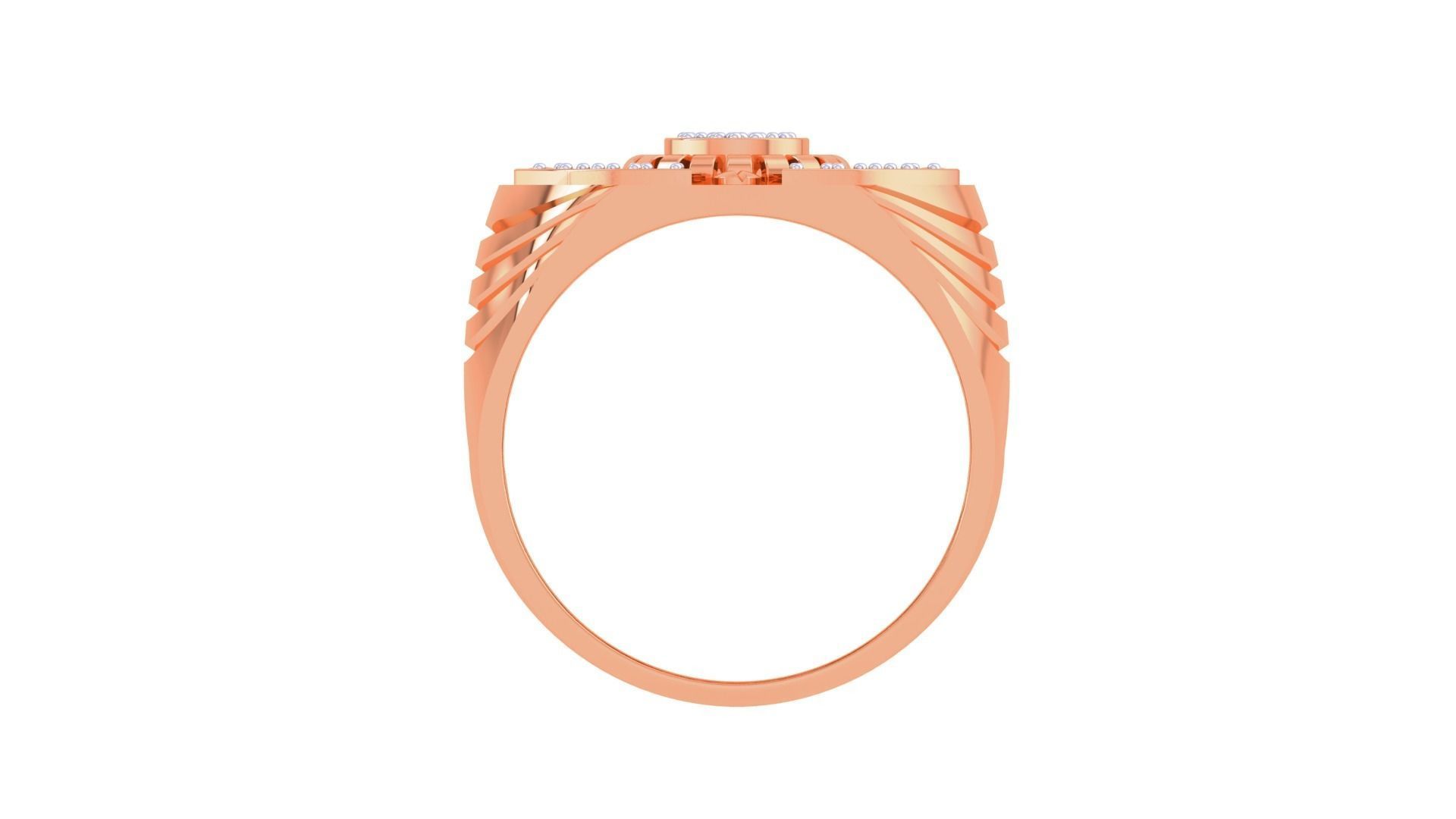 Men Groom Gents Diamond Ring 3dm stl obj mtl 3mf glb gltf 3D print model_10