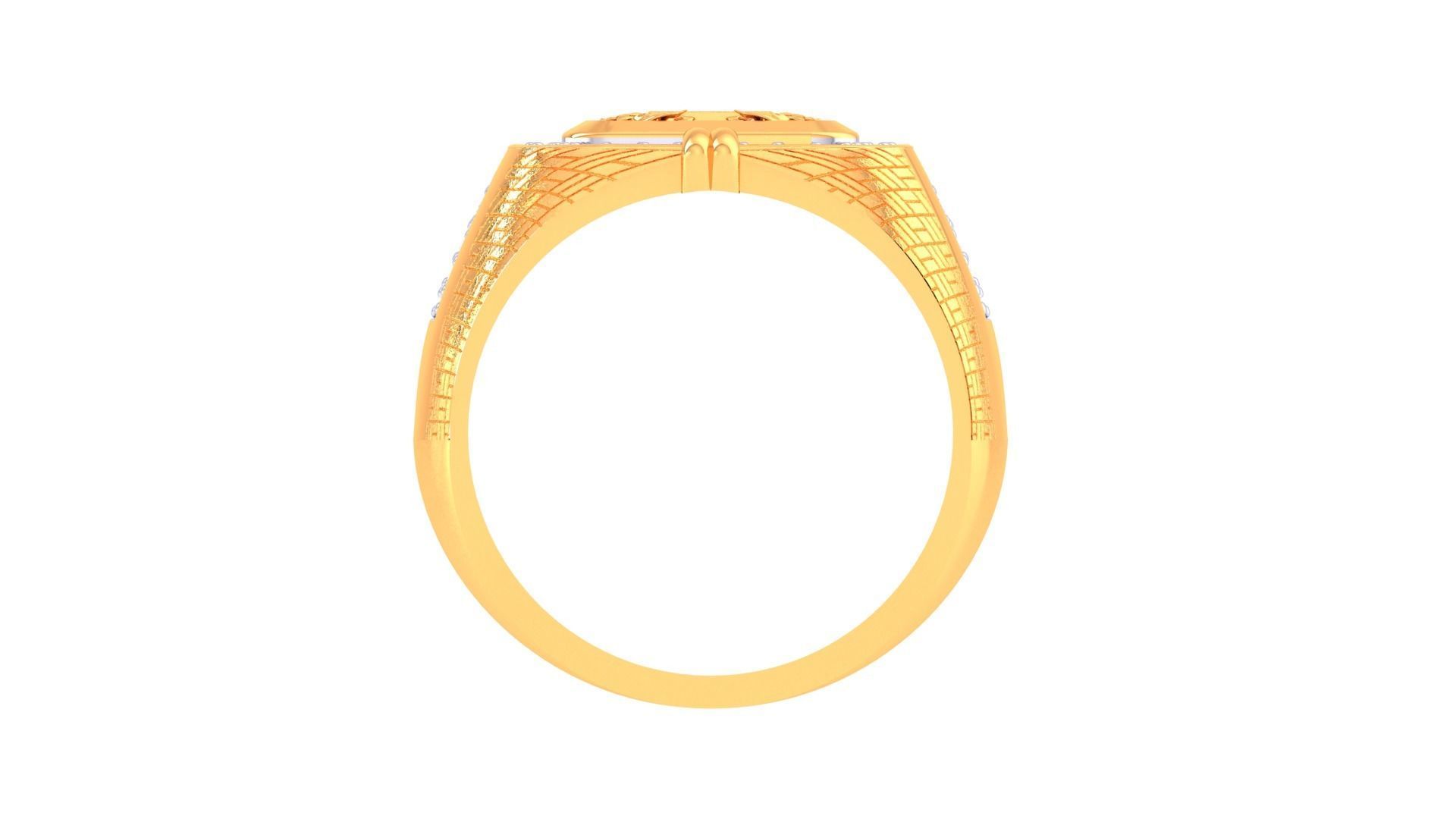 Kings Seal Men Groom Gents Diamond Ring 3dm stl obj mtl 3mf glb 3D print model_7