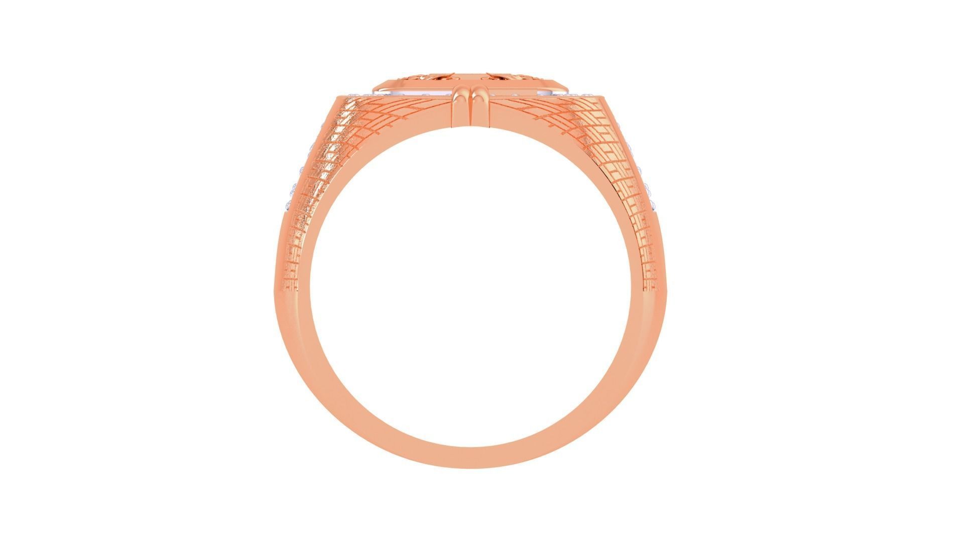 Kings Seal Men Groom Gents Diamond Ring 3dm stl obj mtl 3mf glb 3D print model_9