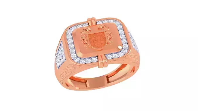 Kings Seal Men Groom Gents Diamond Ring 3dm stl obj mtl 3mf glb 3D print model Kings Seal Men Groom Gents Diamond Ring 3dm stl obj mtl 3mf glb 3D print model
