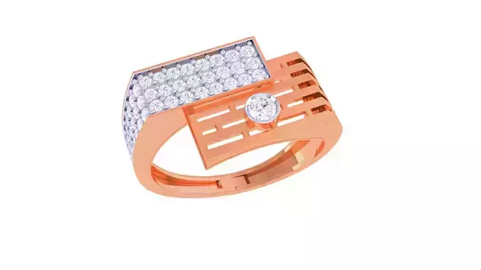 Solitaire Men Groom Gents Diamond Ring 3dm stl obj mtl 3mf glb 