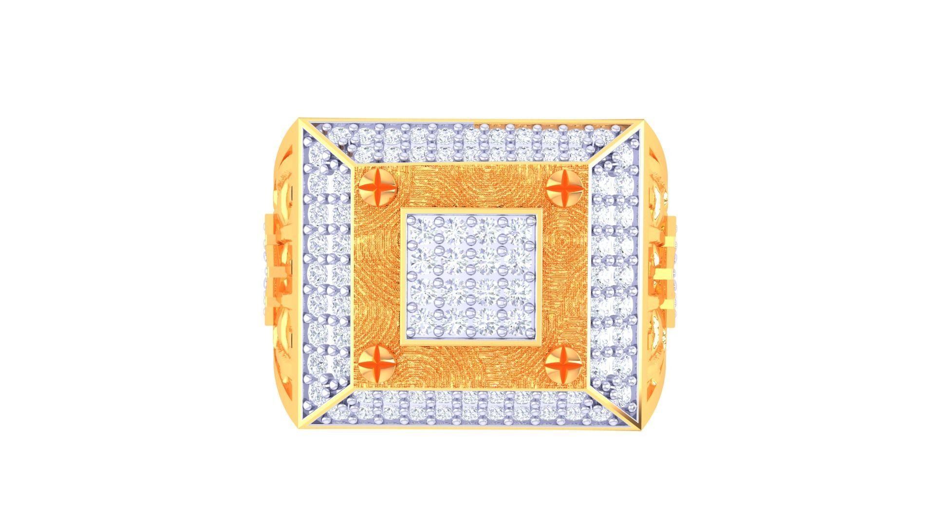 Screw Head Men Groom Gents Diamond Ring 3dm stl obj mtl 3mf glb 3D print model_5