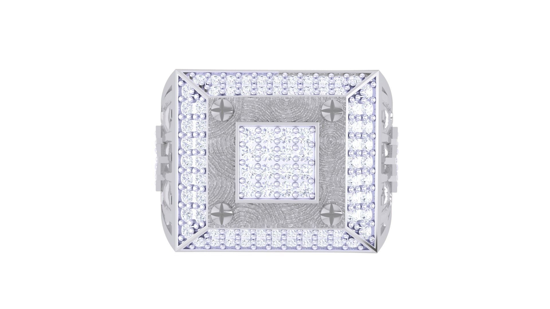 Screw Head Men Groom Gents Diamond Ring 3dm stl obj mtl 3mf glb 3D print model_6