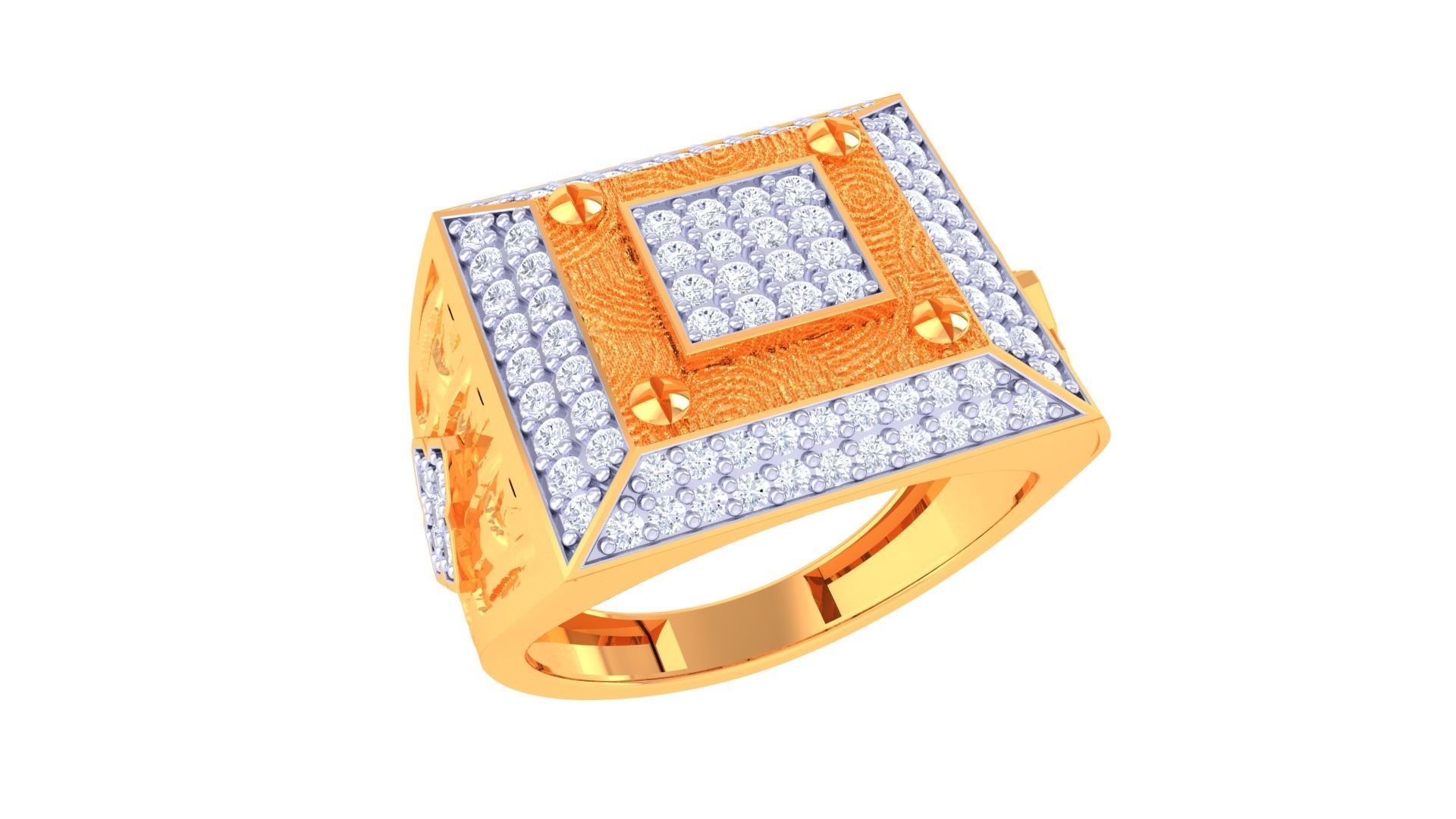 Screw Head Men Groom Gents Diamond Ring 3dm stl obj mtl 3mf glb 3D print model_1