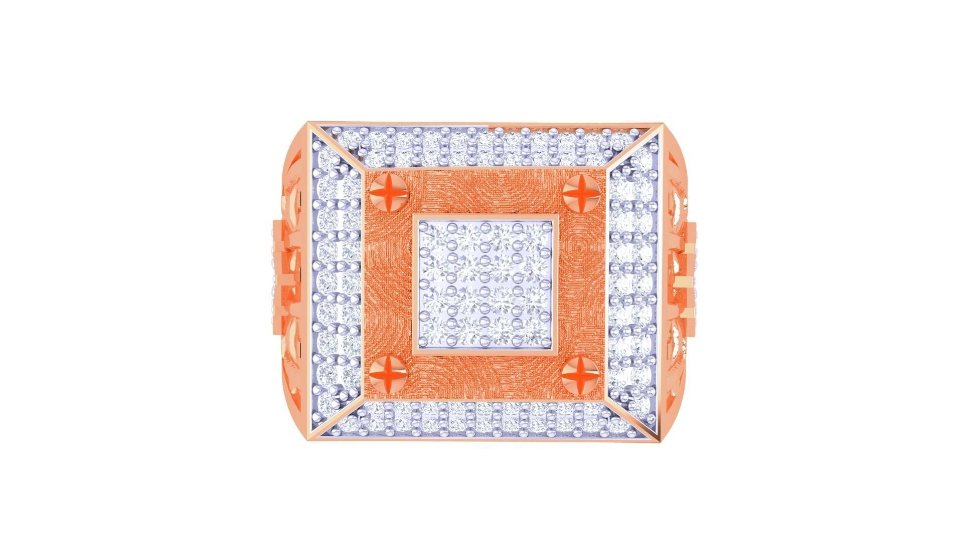 Screw Head Men Groom Gents Diamond Ring 3dm stl obj mtl 3mf glb 3D print model_7