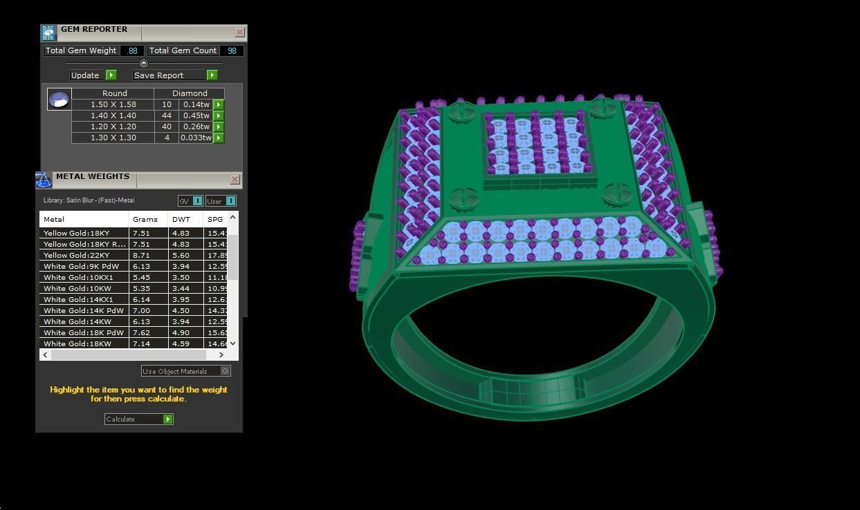 Screw Head Men Groom Gents Diamond Ring 3dm stl obj mtl 3mf glb 3D print model_4