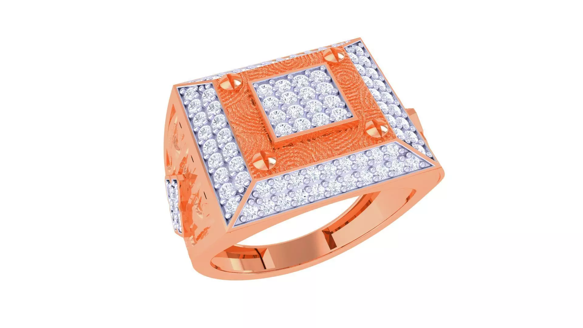 Screw Head Men Groom Gents Diamond Ring 3dm stl obj mtl 3mf glb 3D print model_0