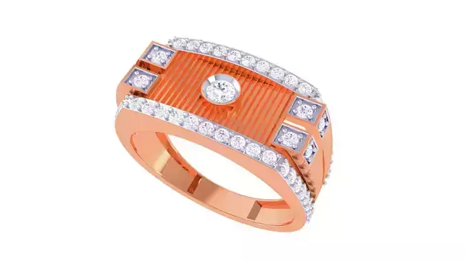 Solitaire Men Groom Gents Diamond Ring 3dm stl obj mtl 3mf glb