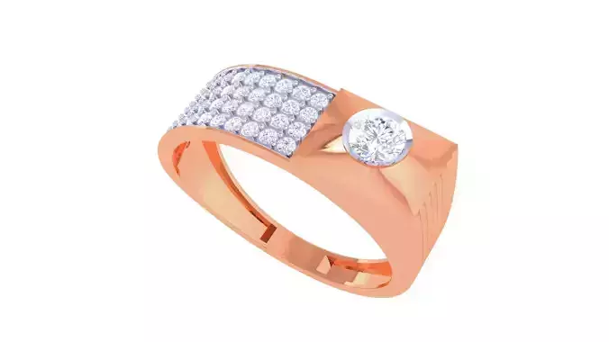 Solitaire Men Groom Gents Diamond Ring 3dm stl obj mtl 3mf glb 