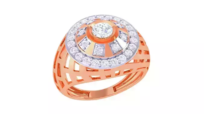 Casino Roulette Inspired Men Groom Gents Diamond Ring 3dm stl 3D print model