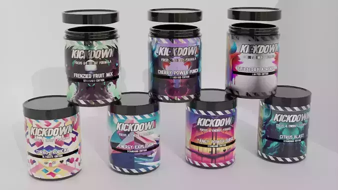 Extreme Kickdown Preworkout Supplement Energize  Low-poly 3D model