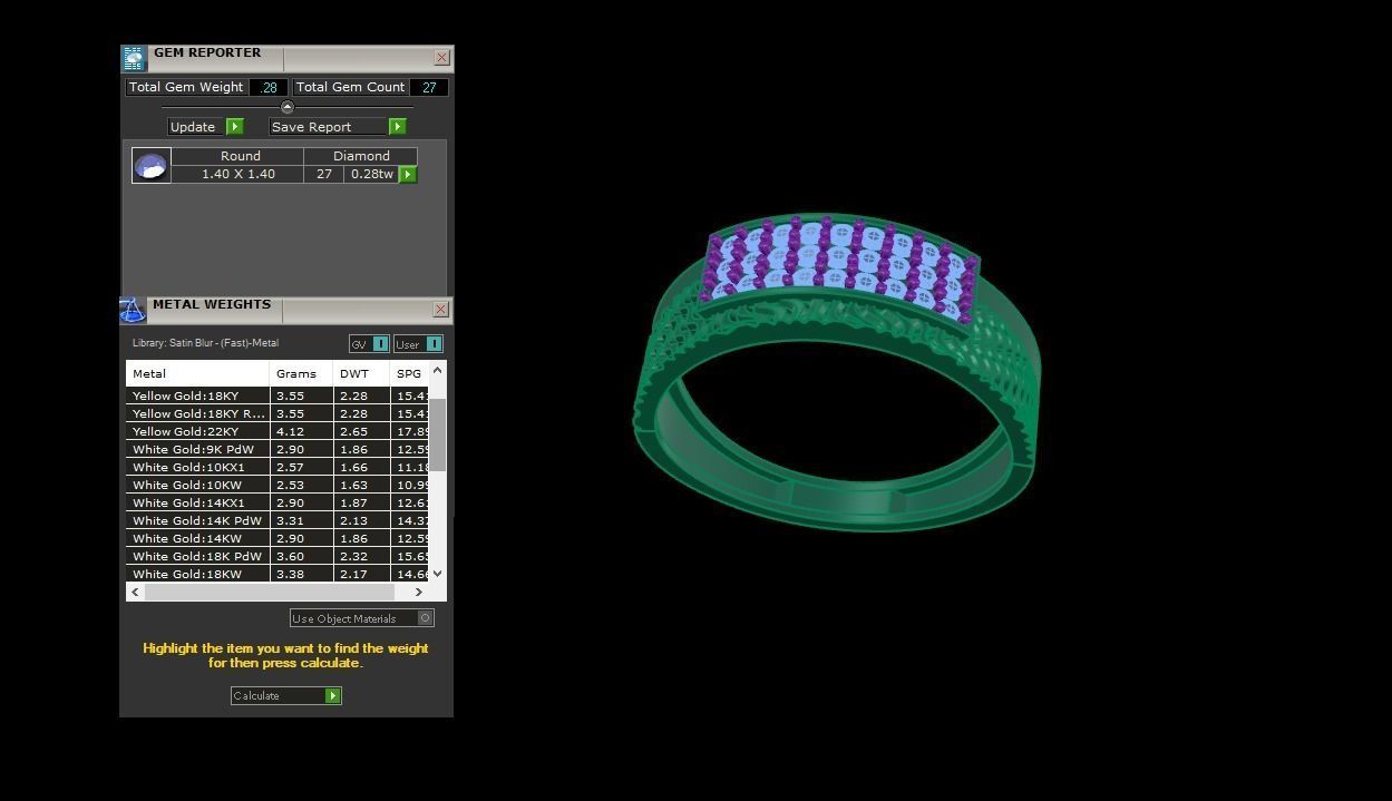 Men Groom Gents Diamond Ring 3dm stl obj mtl 3mf glb gltf 3D print model_4