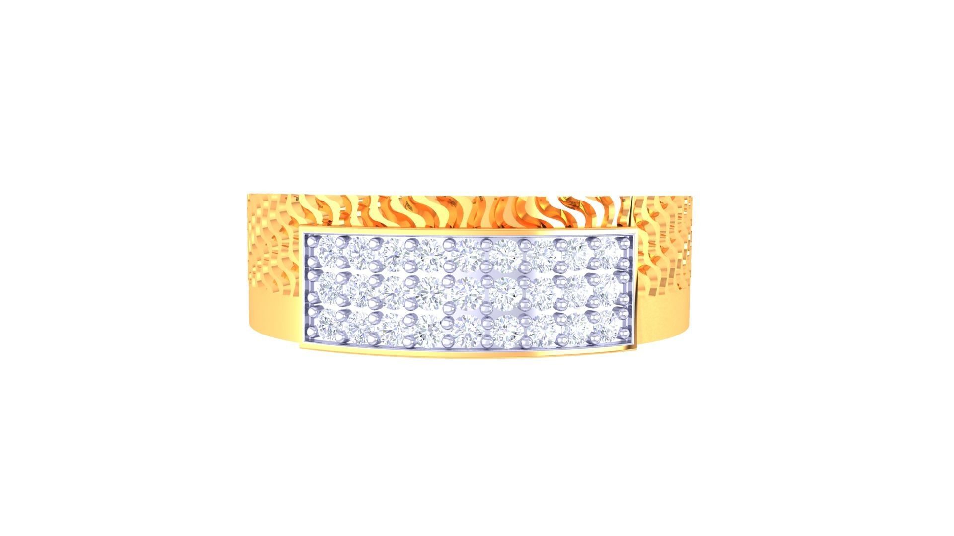 Men Groom Gents Diamond Ring 3dm stl obj mtl 3mf glb gltf 3D print model_6