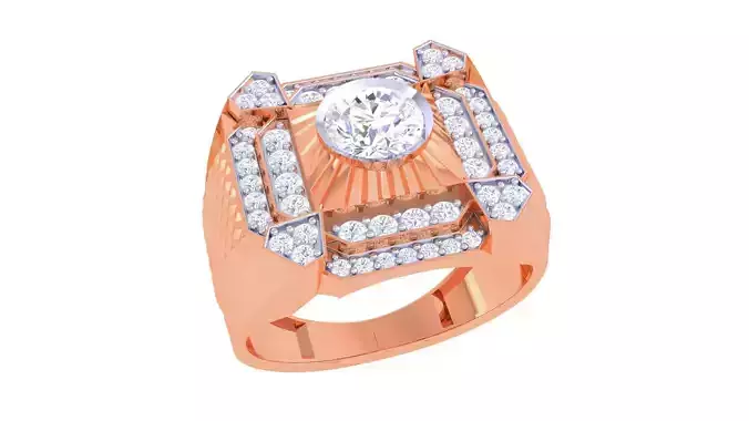 solitaire Men Groom Gents Diamond Ring 3dm stl obj mtl 3mf glb 