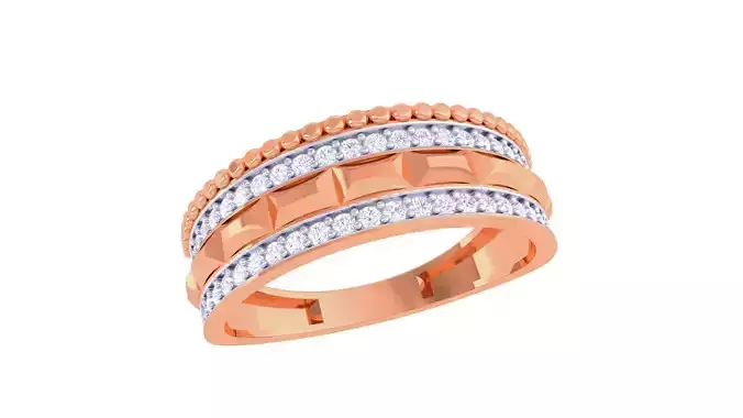 Bricks and Balls Men Groom Gents Diamond Ring 3dm stl obj mtl 3D print model