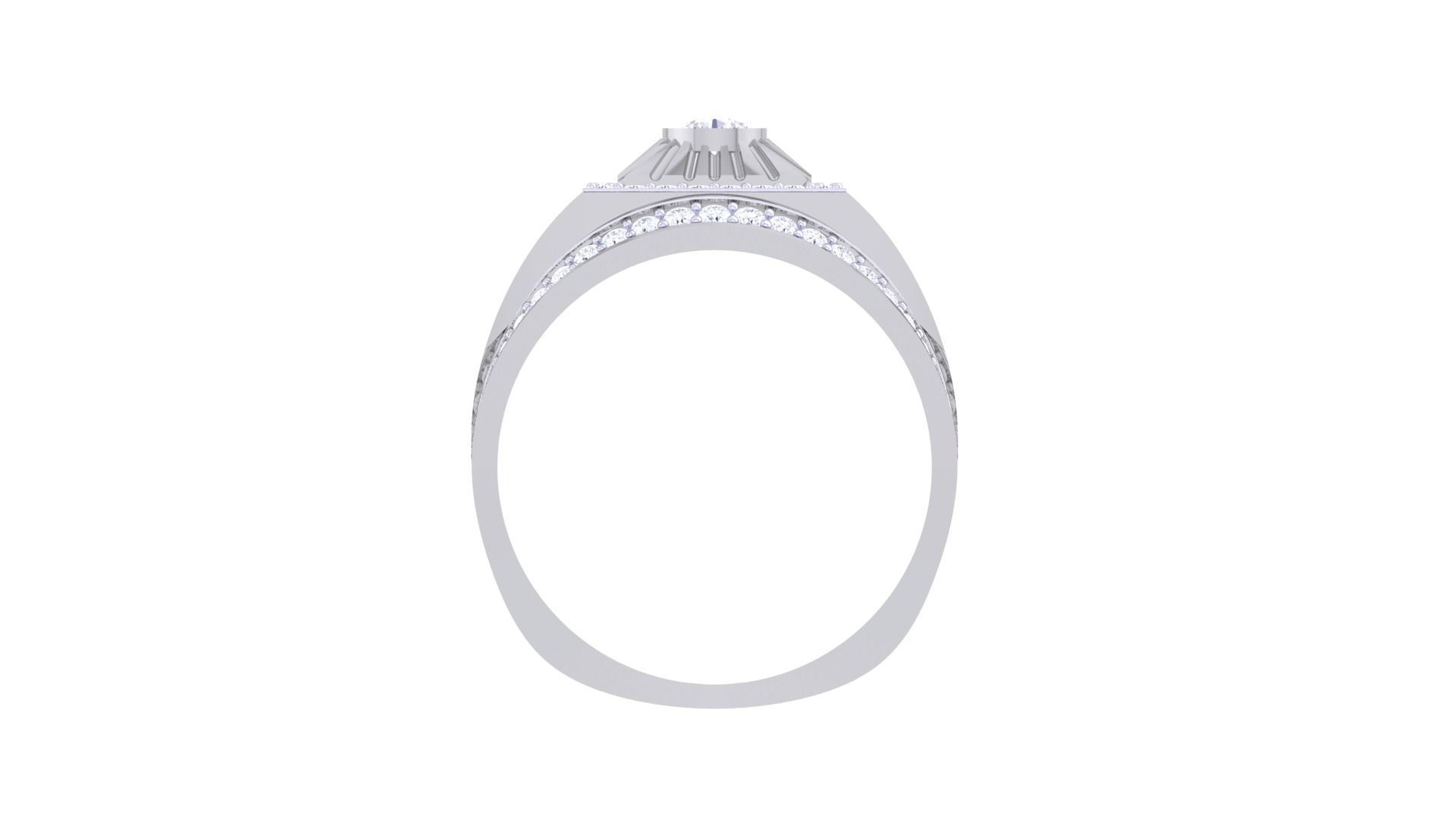 Solitaire Men Groom Gents Diamond Ring 3dm stl obj mtl 3mf glb 3D print model_10