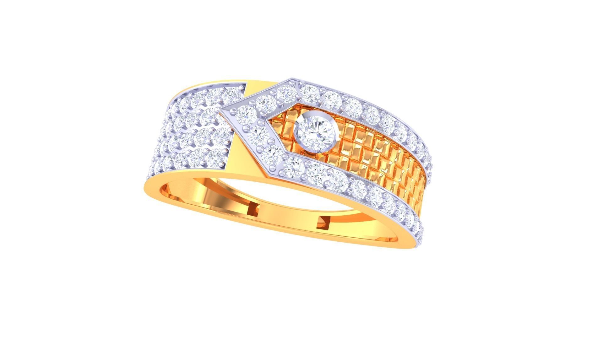 Solitaire Belt Men Groom Gents Diamond Ring 3dm stl obj mtl 3mf 3D print model_2