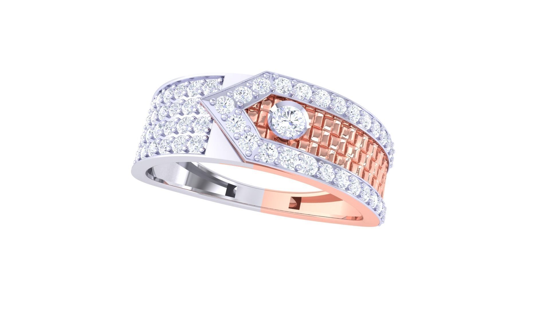 Solitaire Belt Men Groom Gents Diamond Ring 3dm stl obj mtl 3mf 3D print model_3