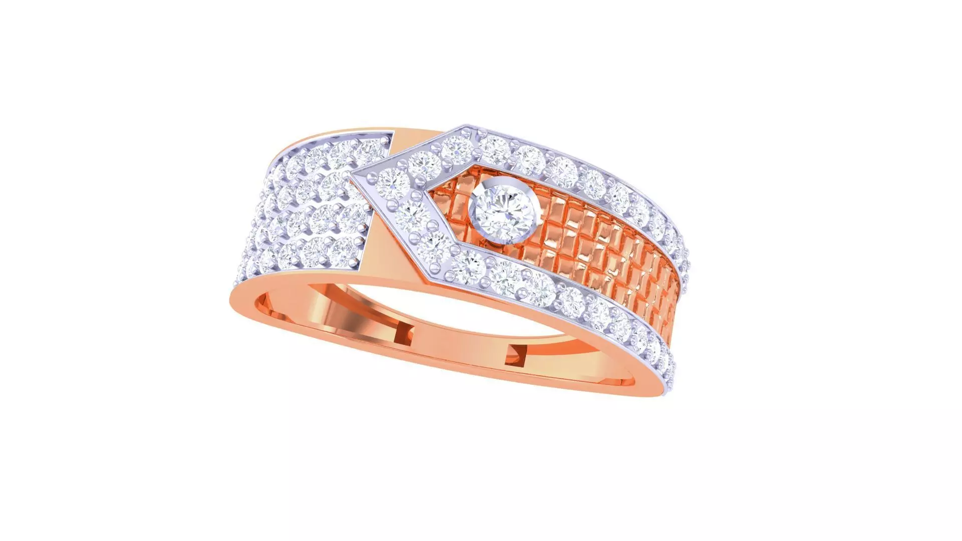 Solitaire Belt Men Groom Gents Diamond Ring 3dm stl obj mtl 3mf 3D print model_0