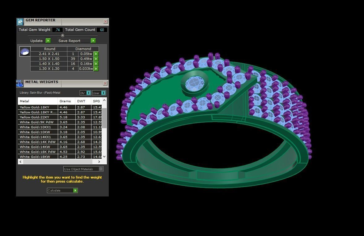 Solitaire Belt Men Groom Gents Diamond Ring 3dm stl obj mtl 3mf 3D print model_4