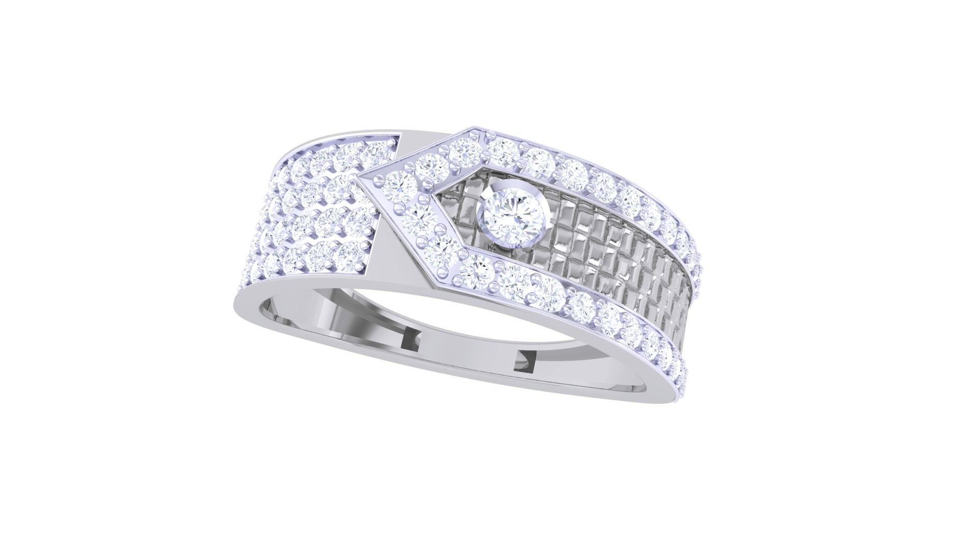 Solitaire Belt Men Groom Gents Diamond Ring 3dm stl obj mtl 3mf 3D print model_1