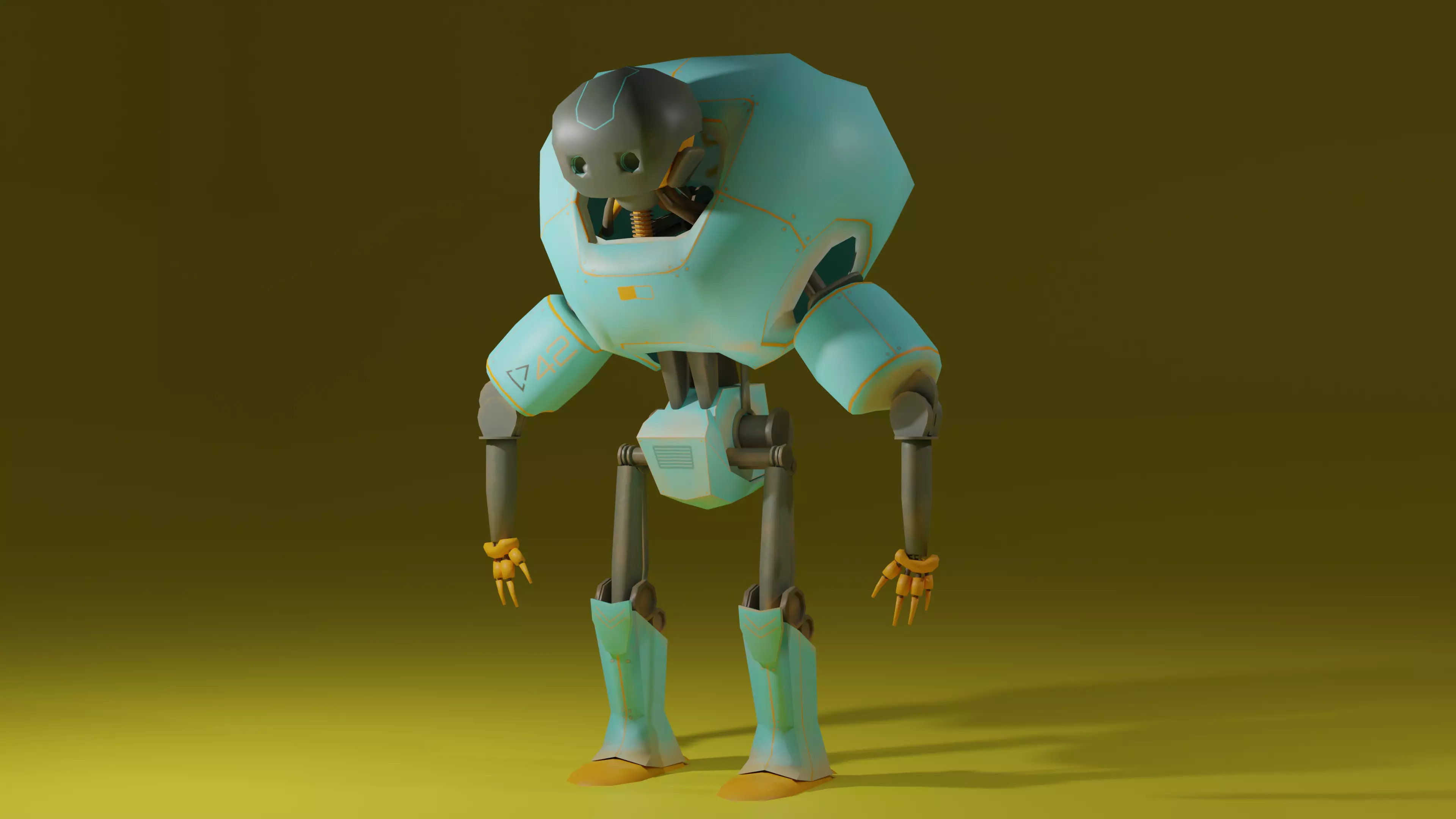 Stylized Robot Free low-poly 3D model_0