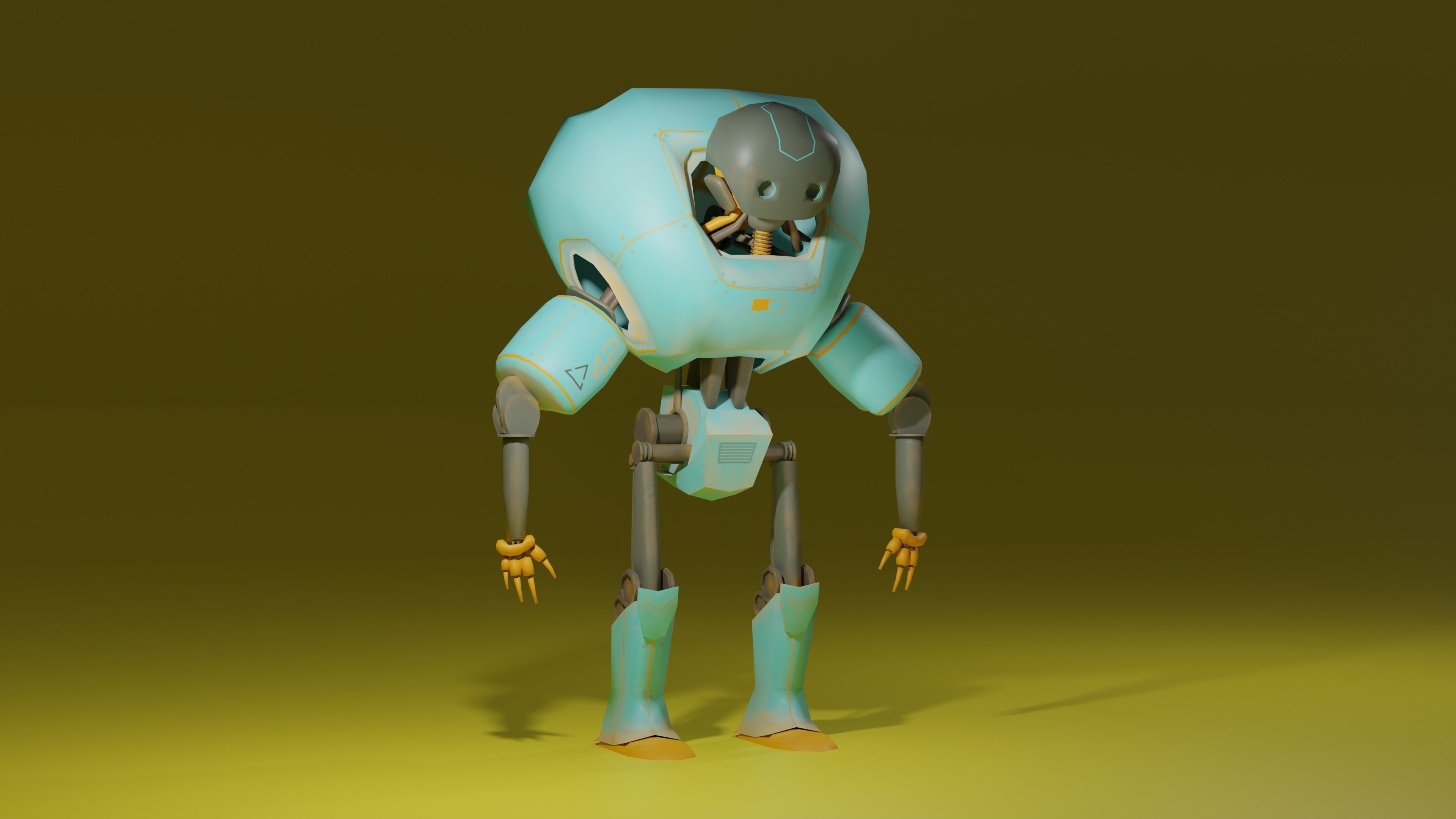Stylized Robot Free low-poly 3D model_1