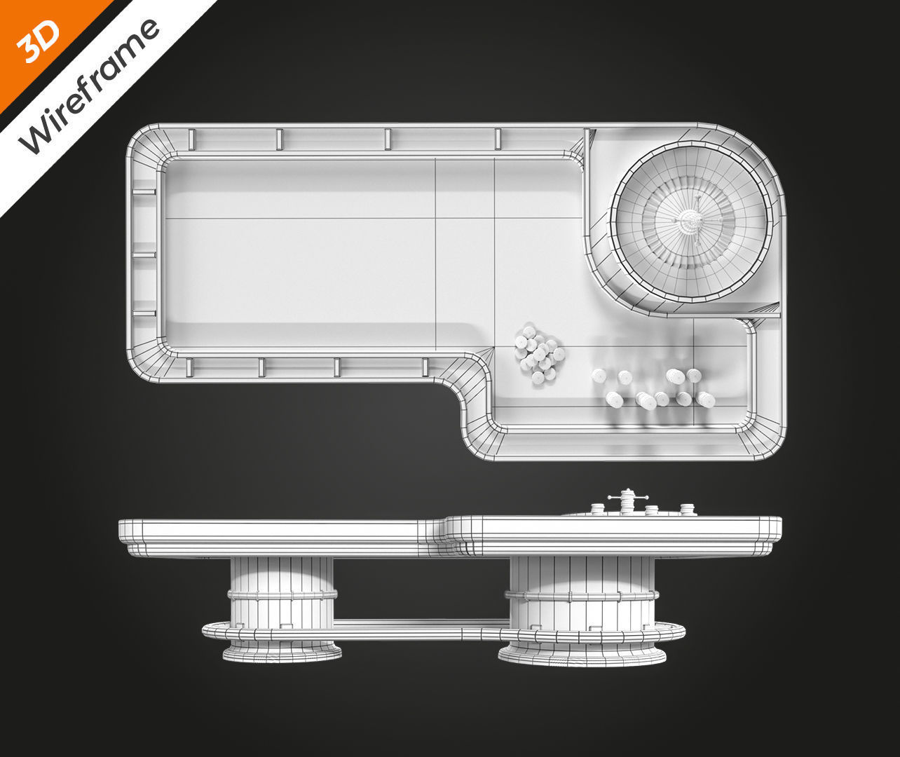 Roulette Table Low-poly 3D model_12