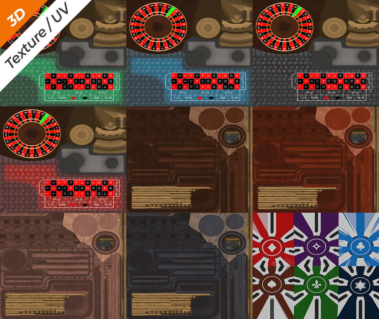 Roulette Table Low-poly 3D model_13