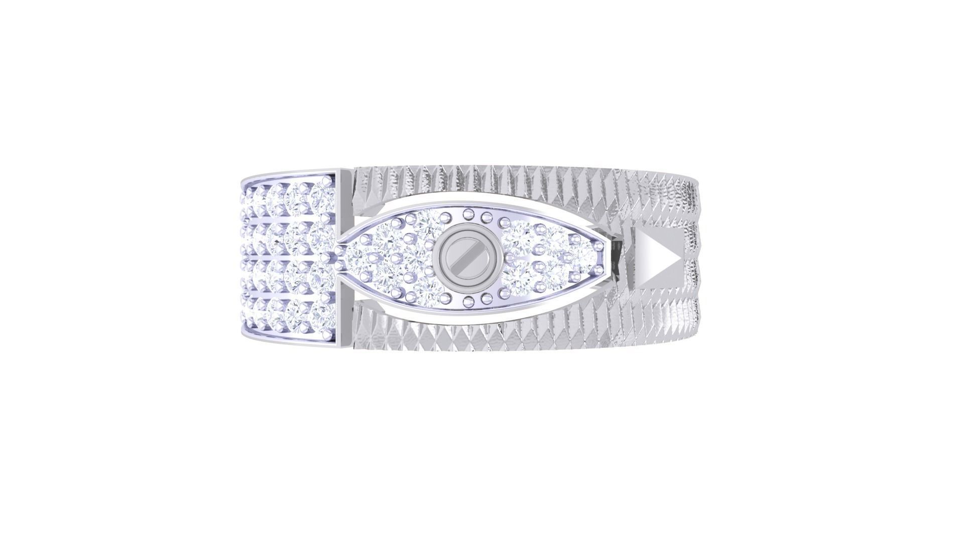 Screw Head Men Groom Gents Diamond Ring 3dm stl obj mtl 3mf glb 3D print model_5