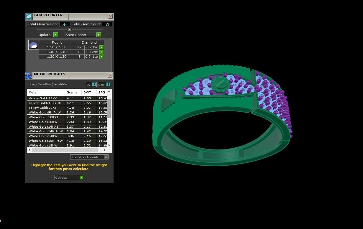 Screw Head Men Groom Gents Diamond Ring 3dm stl obj mtl 3mf glb 3D print model_4