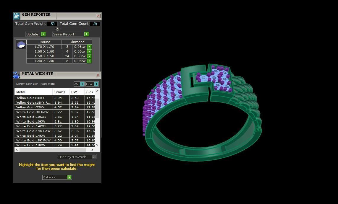 Woven Wire Belt Men Groom Gents Diamond Ring 3dm stl obj mtl 3mf 3D print model_4