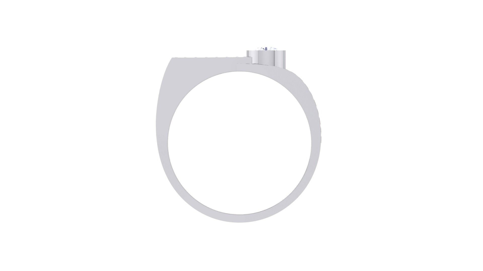 Solitaire Men Groom Gents Diamond Ring 3dm stl obj mtl 3mf  3D print model_8