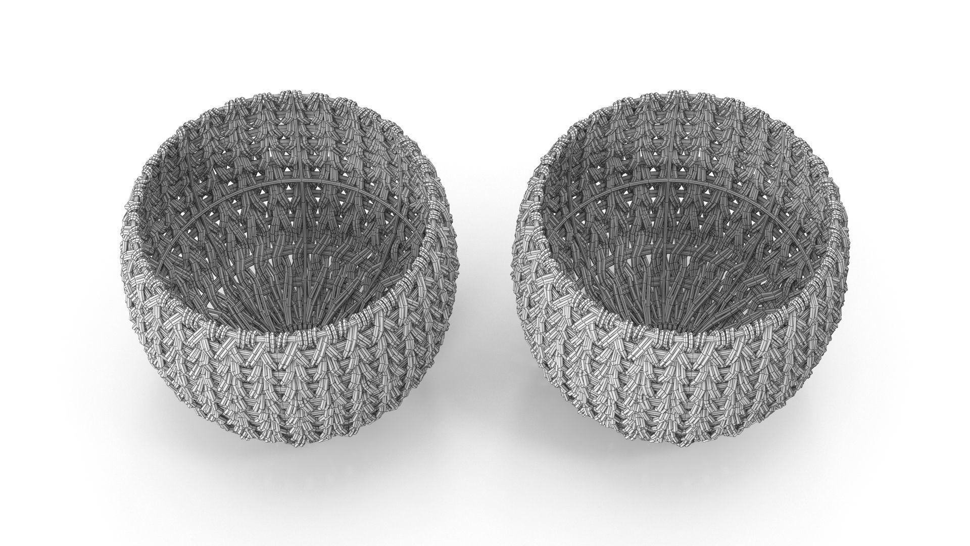 Storage Basket - XLarge Low-poly 3D model_6