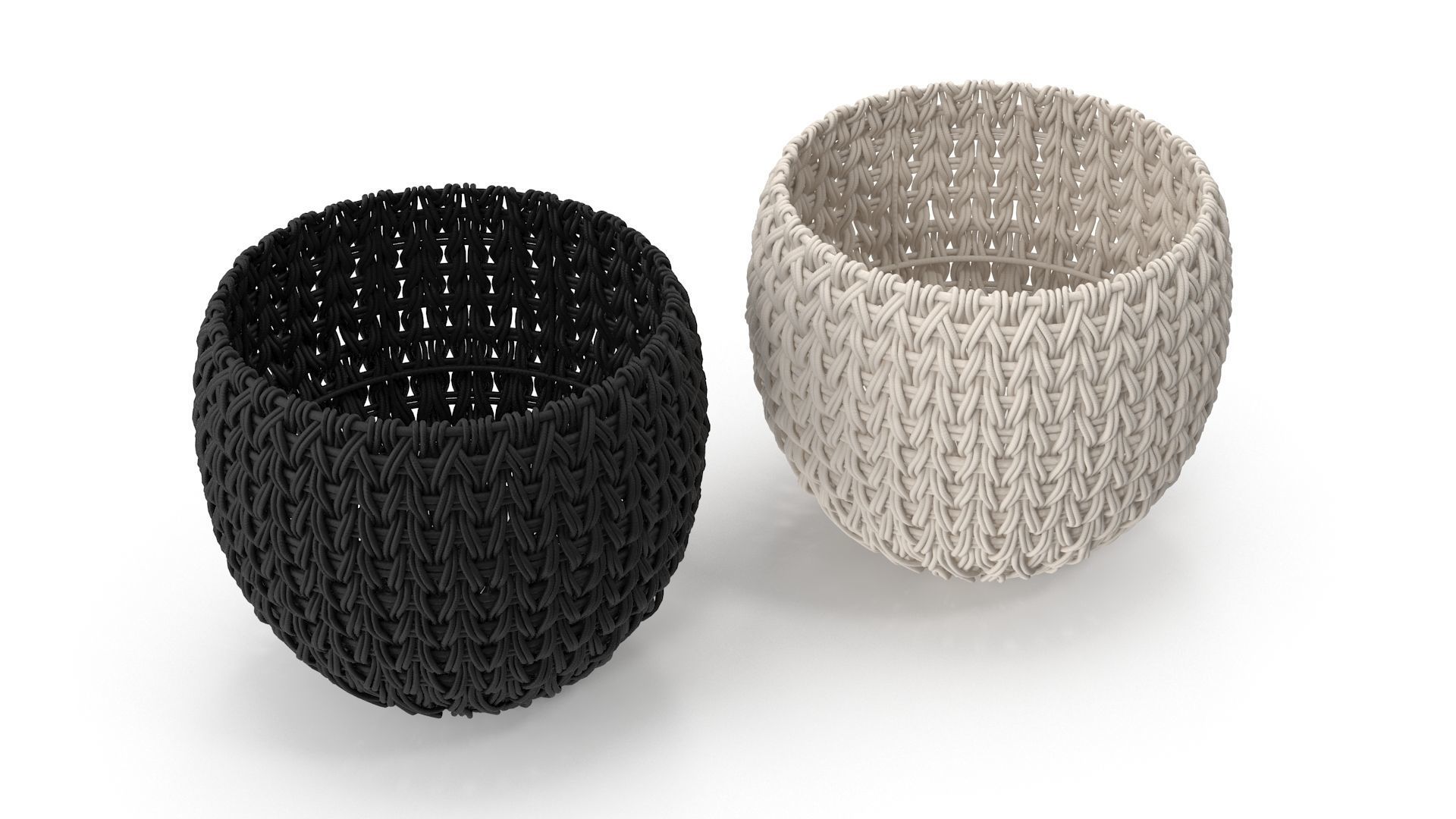 Storage Basket - XLarge Low-poly 3D model_3