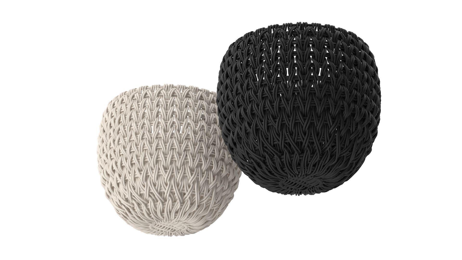 Storage Basket - XLarge Low-poly 3D model_5