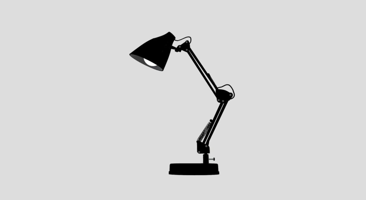 Black desk lamp 3D model_2