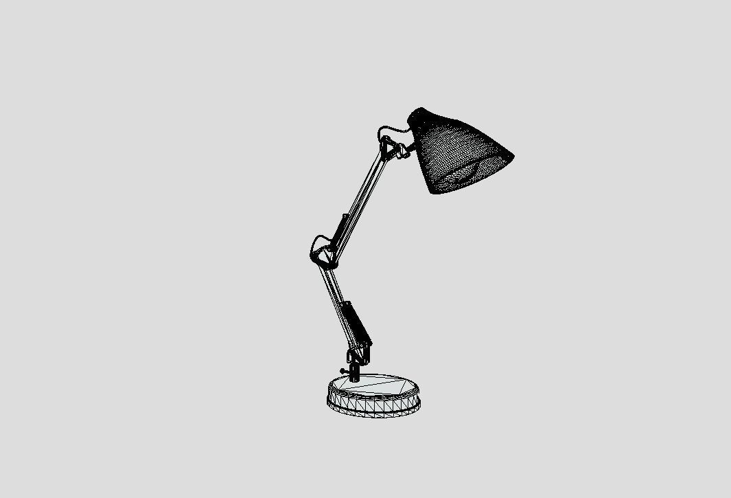 Black desk lamp 3D model_7