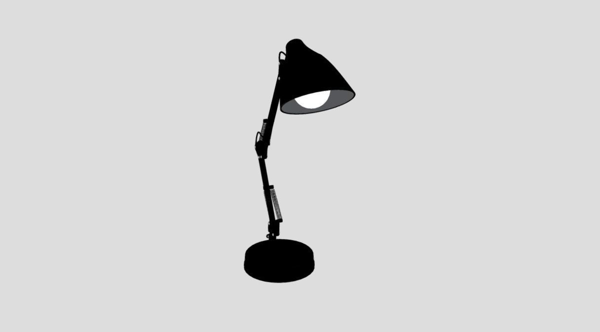 Black desk lamp 3D model_1