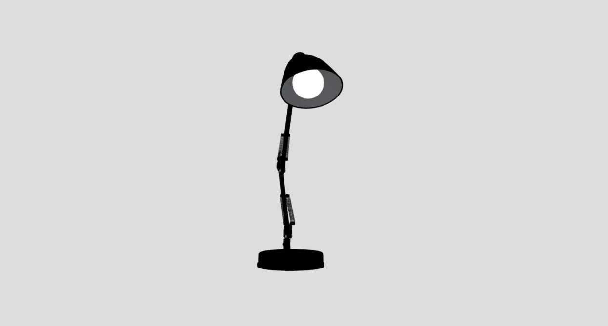 Black desk lamp 3D model_3