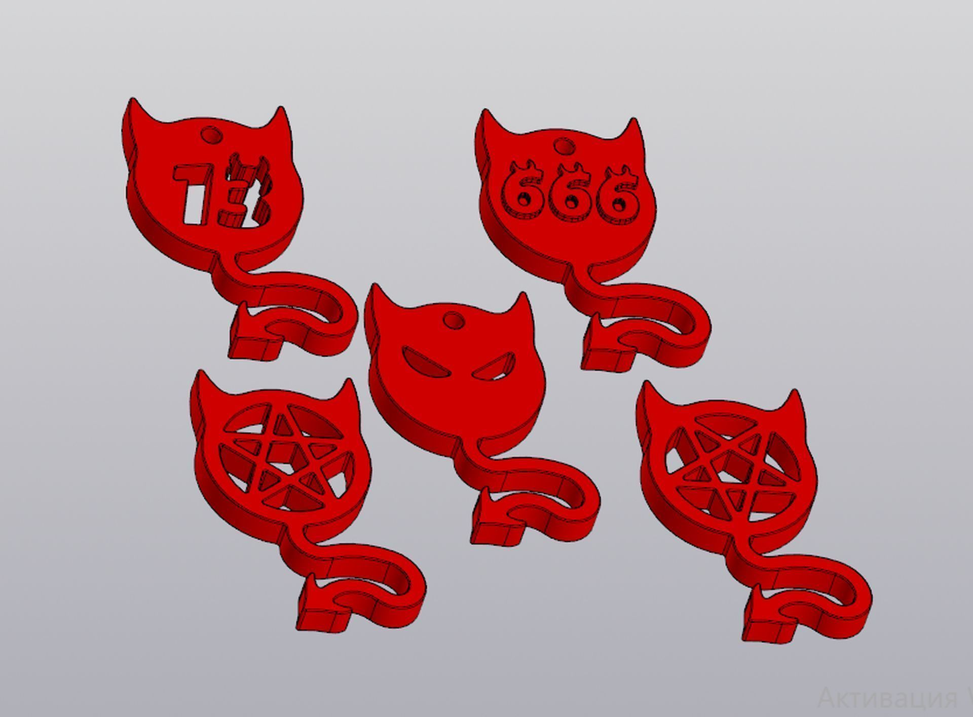 Keychains Imp Set 5 models 3D print model_1