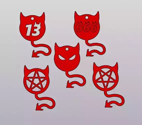 Keychains Imp Set 5 models 3D print model