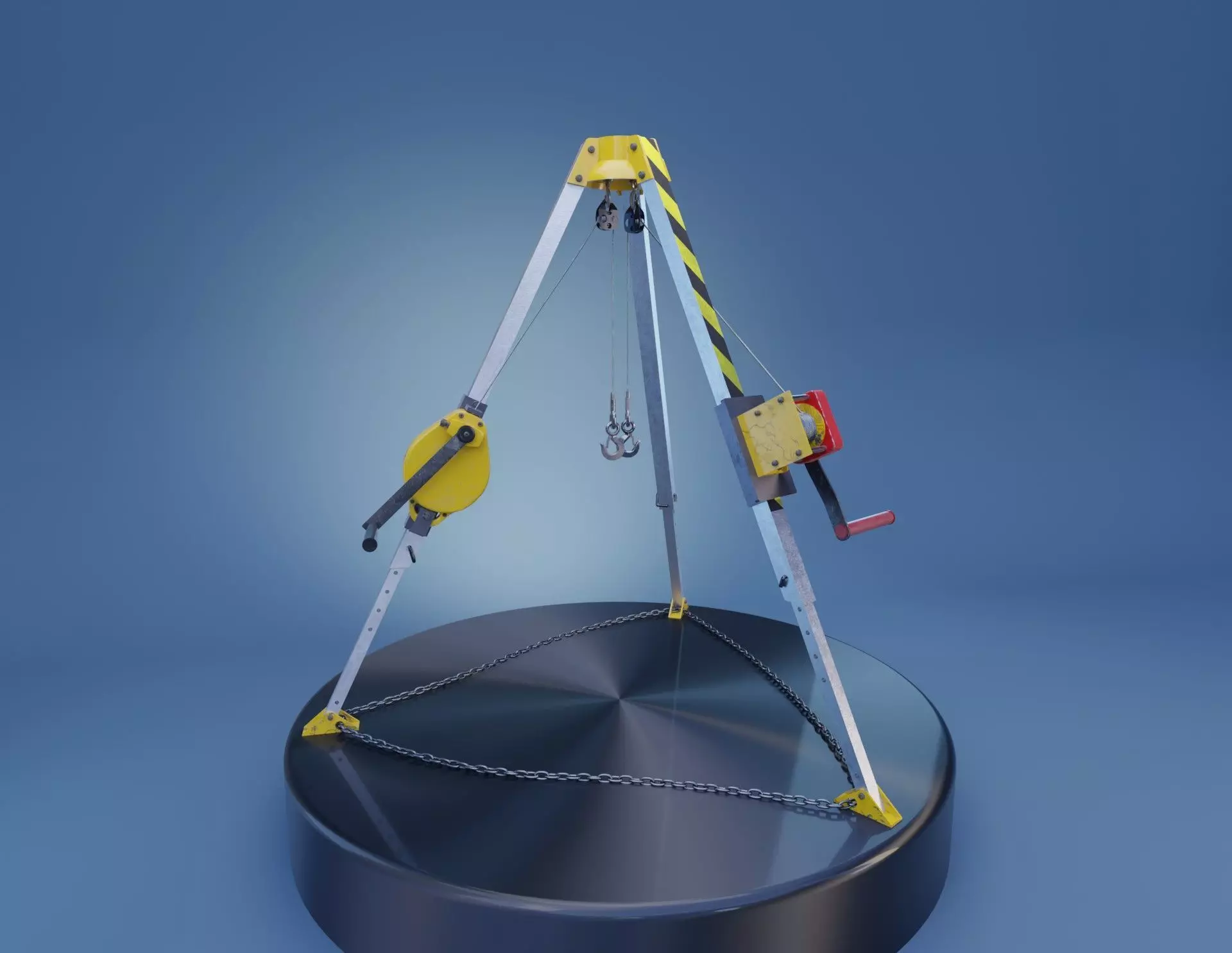 Confined Space Rescue Tripod Device 3D model