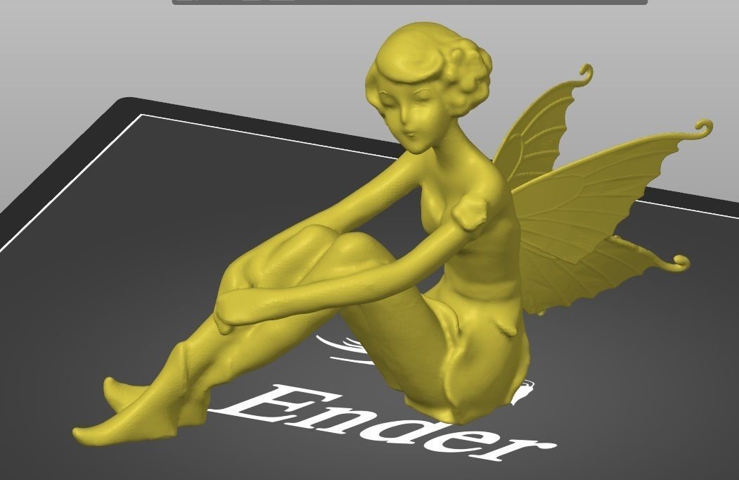 sitting fairy 3D print model_1