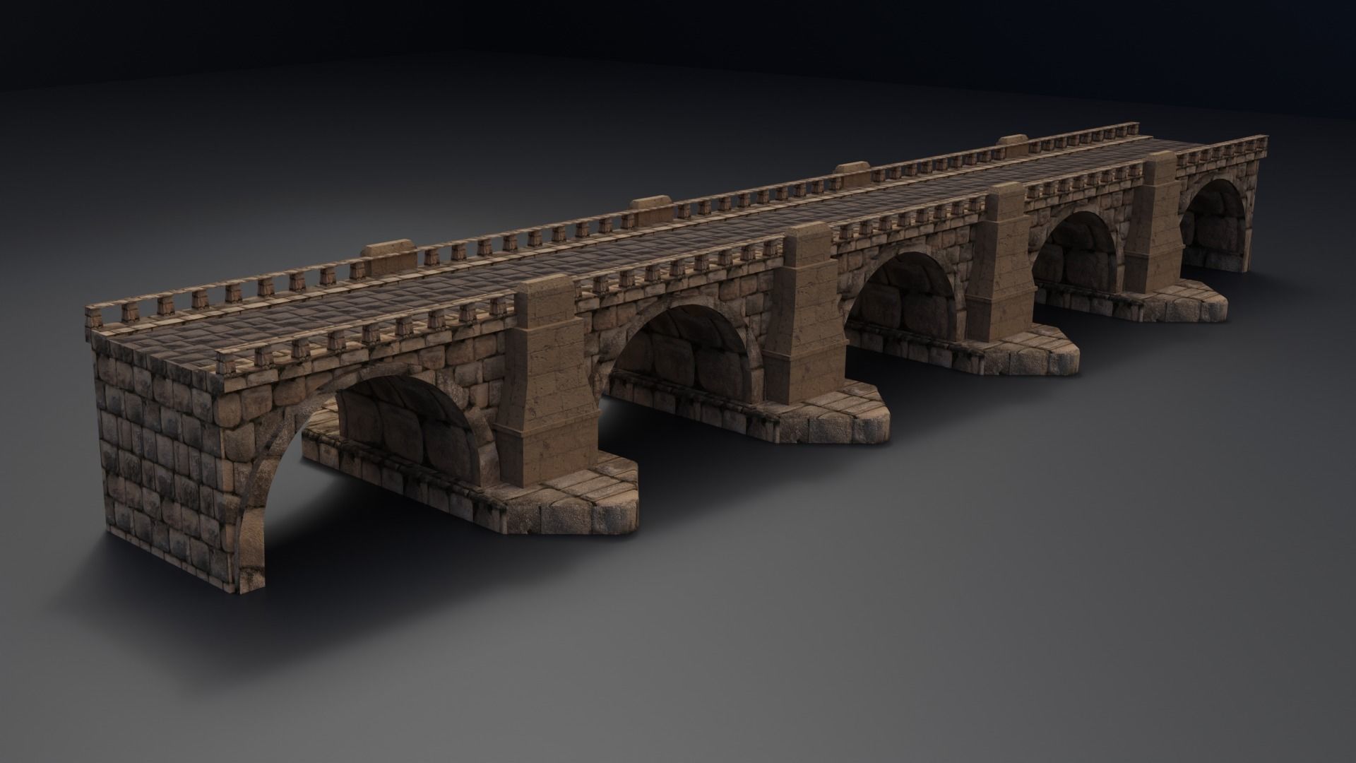 Roman Bridge Low-poly 3D model_4