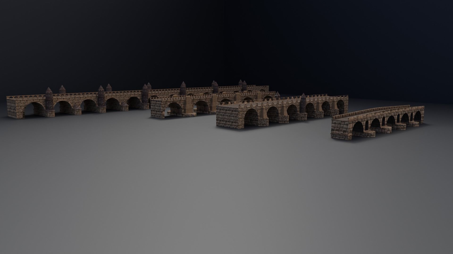 Roman Bridge Low-poly 3D model_1