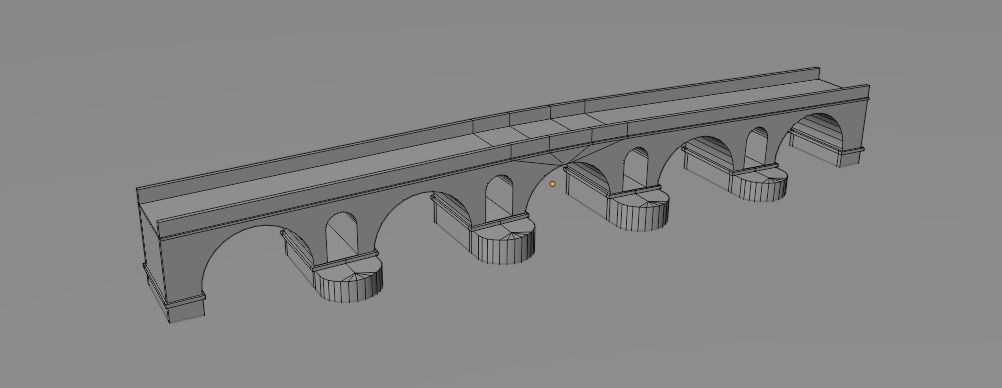 Roman Bridge Low-poly 3D model_10