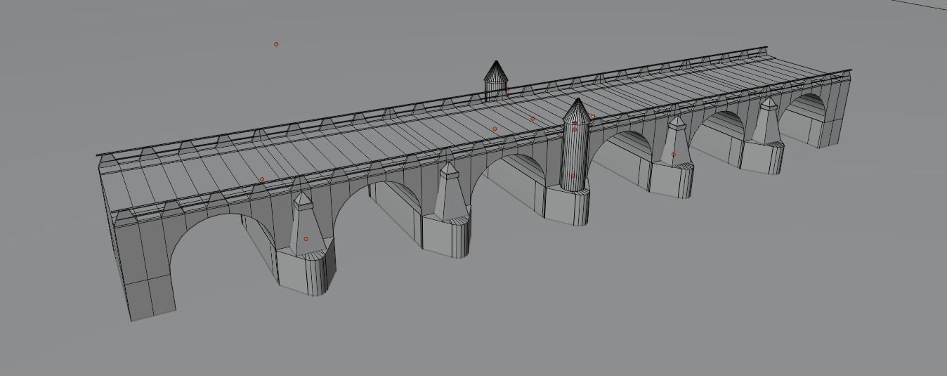 Roman Bridge Low-poly 3D model_11